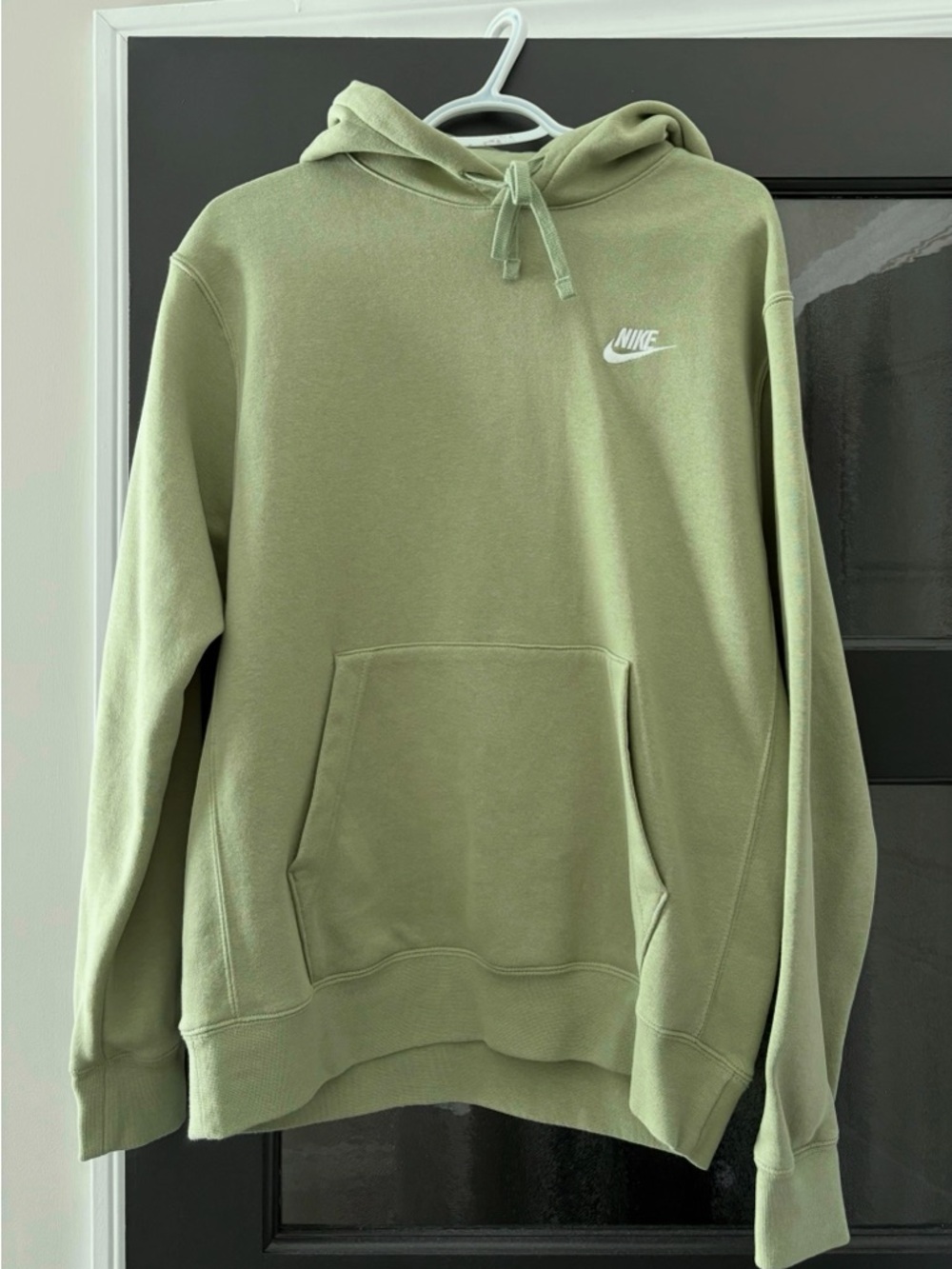 Nike Olive Green Pullover Hoodie with White Logo